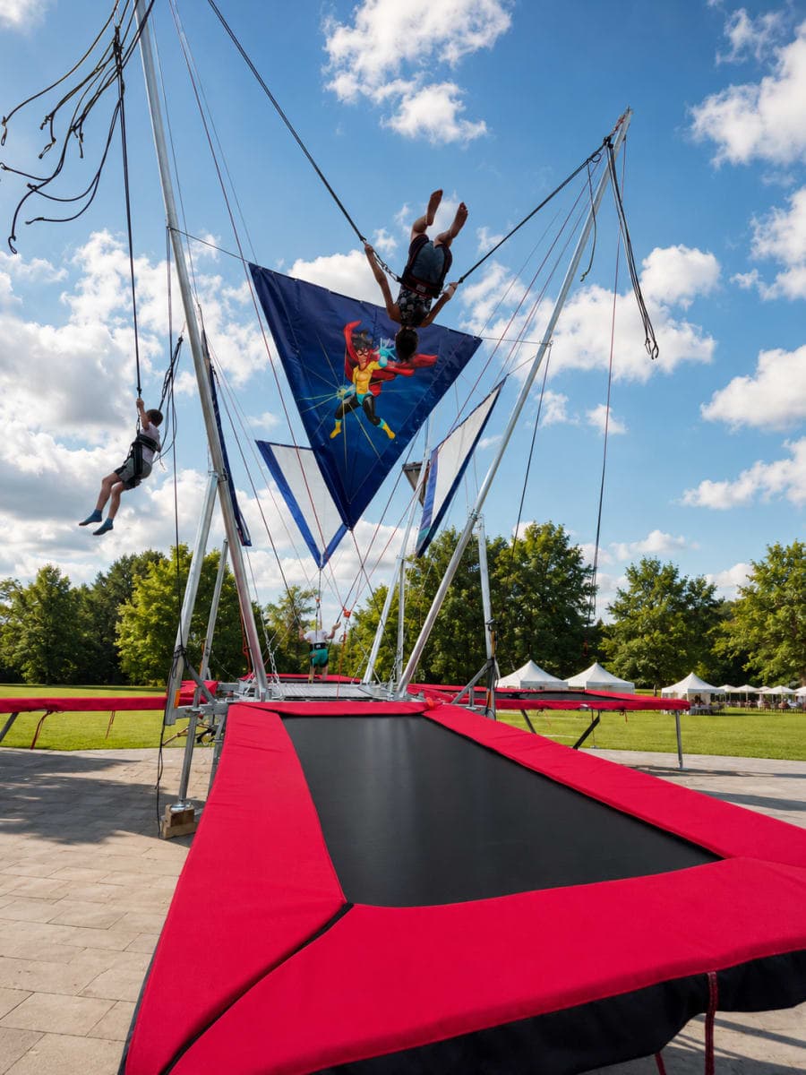 Eurojumper 4in1 Mobile – NEW 4-station bungee trampoline on trailer, TÜV / EN 13814 - 1